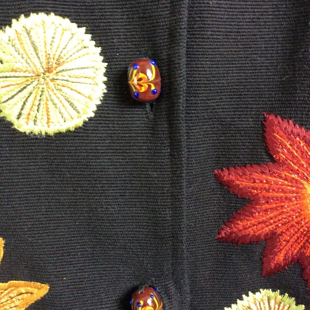 Daniel K Embroidered Patch Work Black Jacket. Med… - image 4